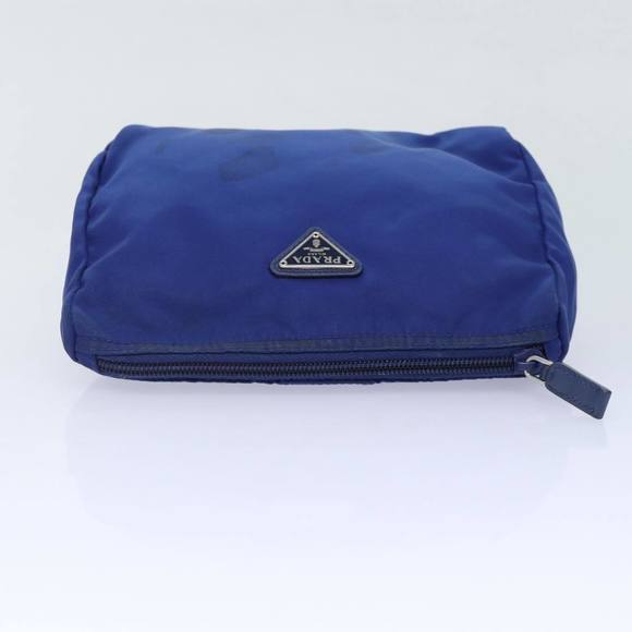 PRADA Pouch Nylon Blue Silver Auth 87469 - Picture 5 of 16